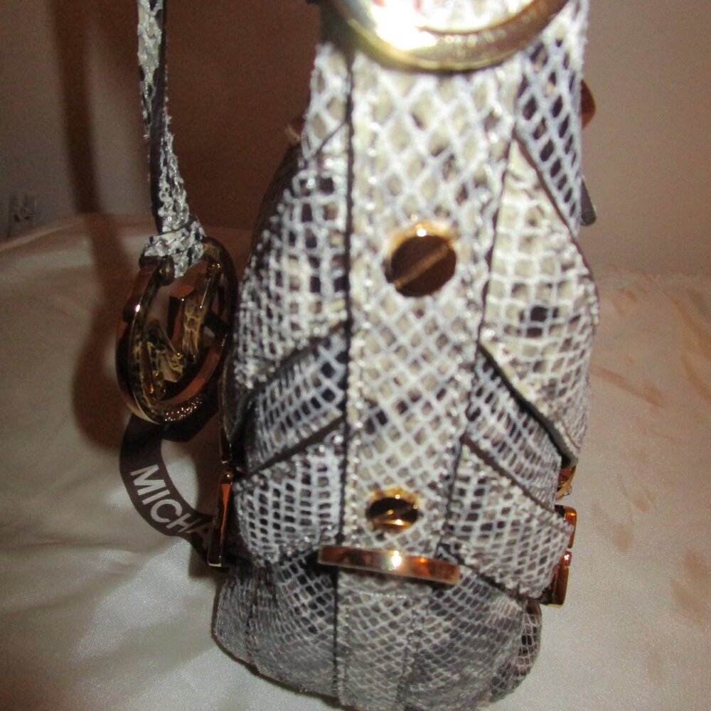 Michael Kors Milo Dark Sand Python Embossed Tote - image 5